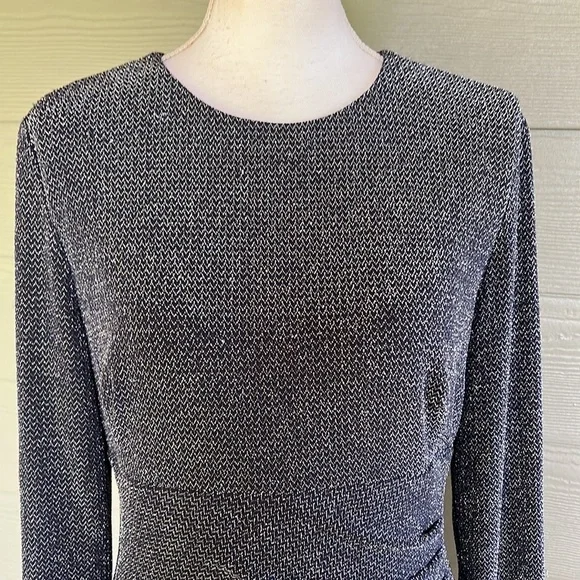 Lauren Ralph Lauren Sparkly Metallic Stretchy Ruched Dress - Picture 2 of 10